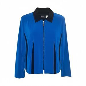 MHM Melissa Harper 90s Minimalist Colorblock Blue And Black Zip Jacket  Sz8